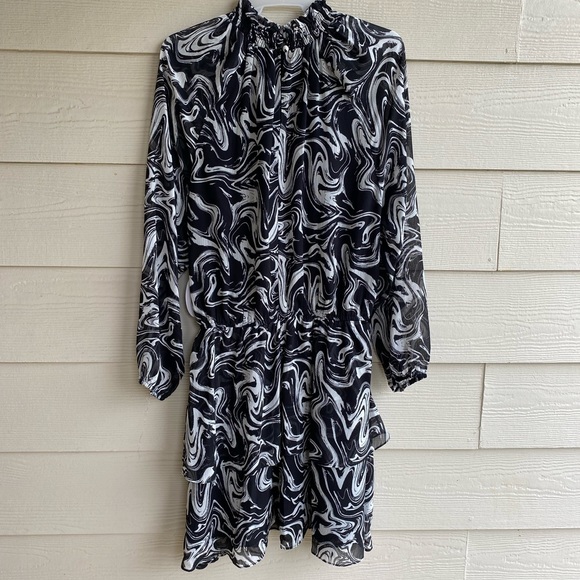 NWT Women’s Tiered Mini Dress with Smock Neck - Picture 1 of 8